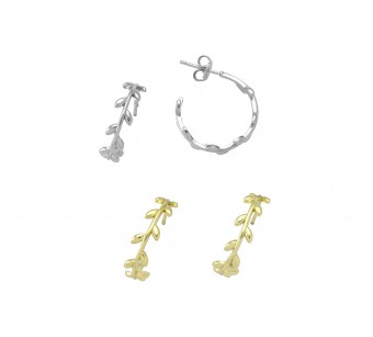 Branch Hoop Earrings