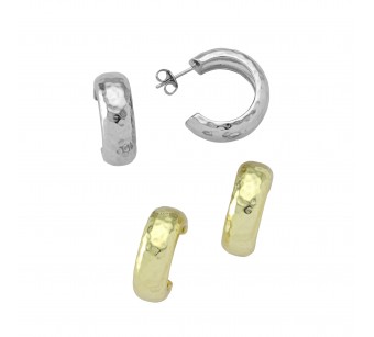 Forged Bubble Hoop Earrings