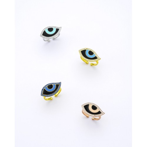 Silver eye ring