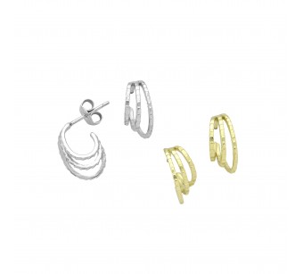 Triple-Half Hoop Earrings