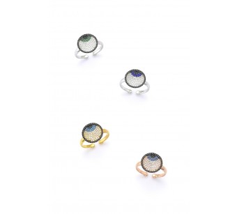 Silver evil eye ring